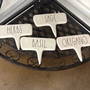 Rae Dunn White Ceramic Herb Markers - Sage Basil Oregano 🪴all 4 ceramic